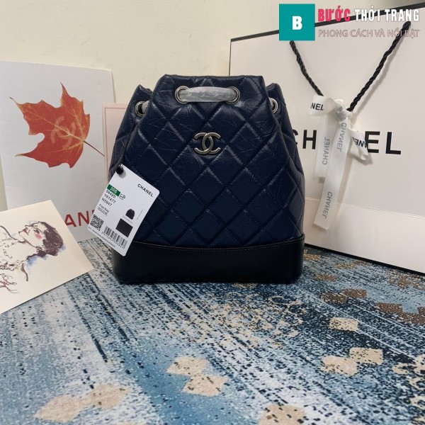 Túi xách Chanel Gabrielle Backpack siêu cấp màu xanh đen size 24cm - A94485