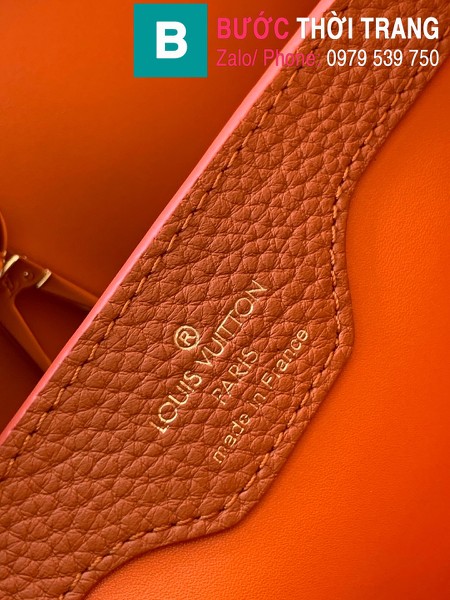 Túi xách LV Louis Vuitton Capucines Bag siêu cấp da bê màu cam size 31cm - M97980