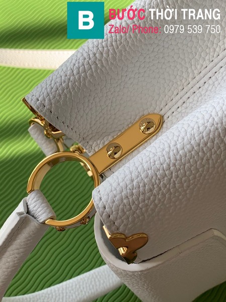 Túi xách LV Louis Vuitton Capucines Bag siêu cấp da bê màu trắng size 31cm - M42259 