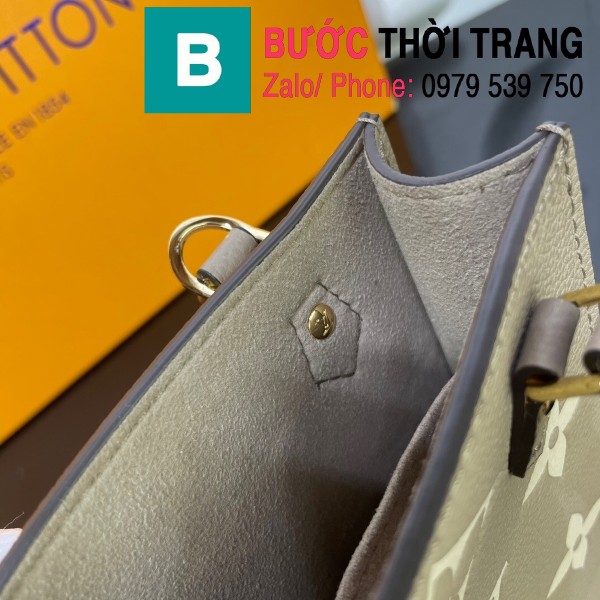Túi xách LV Louis Vuitton Petit sac plat siêu cấp monogram màu galet size 14cm - M80449