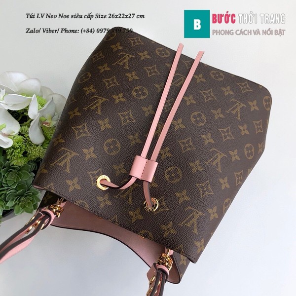Túi xách LV Louis Vuitton Neo Noe siêu cấp dây màu hồng nhạt size 26cm - M44022