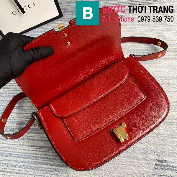 Túi Gucci Sylvie 1969 Small Shoulder Bag siêu cấp màu đỏ size 25 cm - 601067 