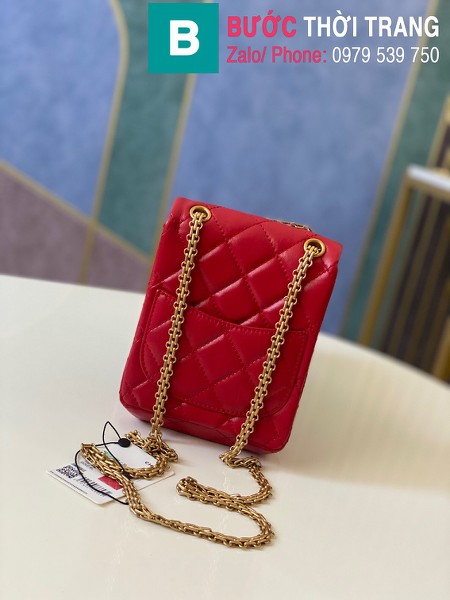 Túi xách Chanel Calfskinn2.55 Reissue Phone Bag siêu cấp da bê màu đỏ size 17cm - AS1326