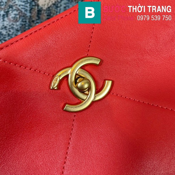Túi xách Chanel Hobo bag siêu cấp da bê màu đỏ size 36cm - AS2845