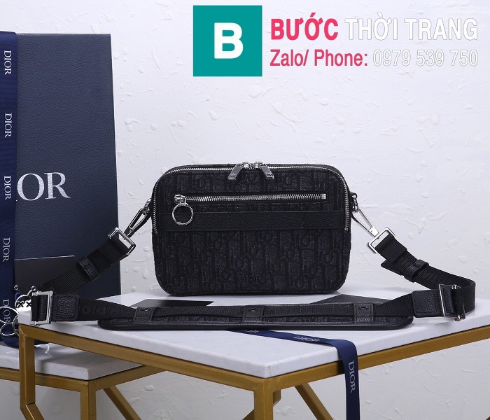 Túi xách Dior Homme Mens Bag siêu cấp vải casvan màu đen 3 size 22cm - 93307