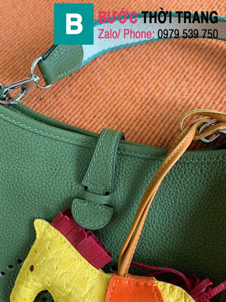 Túi xách Hermes Evelyne mini bag siêu cấp da togo màu rêu size 17cm 
