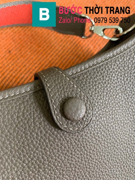 Túi xách Hermes Evelyne mini bag siêu cấp da togo màu nâu size 17cm