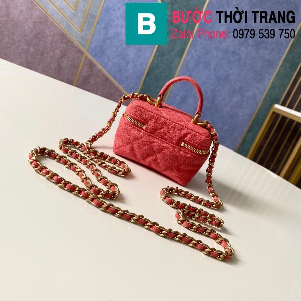 Túi xách Chanel Small Vanity With Chain siêu câp da bê màu đỏ size 12cm - AP2194