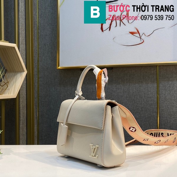 Túi xách Louis Vuitton Cluny siêu cấp da Epi màu trắng size 20cm - M58928