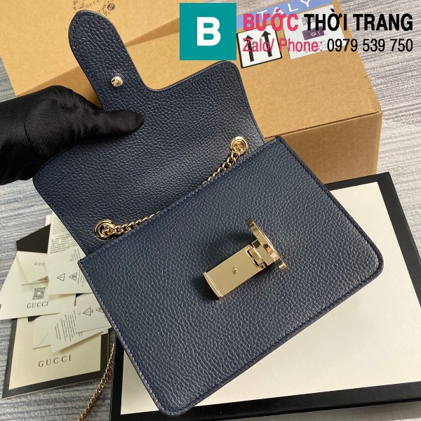 Túi đeo vai Gucci Interlocking G Chain siêu cấp màu xanh đen size 20 cm - 510304