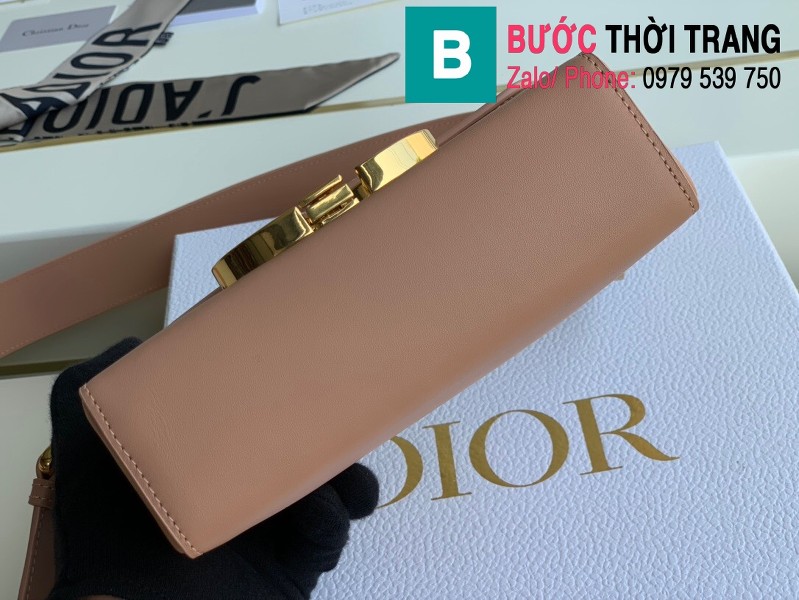 Túi xách Dior Mini Box 30 Montaige siêu cấp da bê màu nude size 17.5cm
