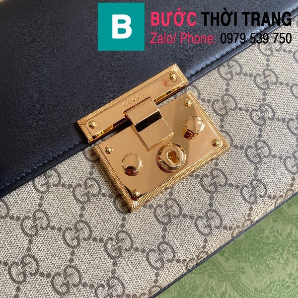 Túi xách Gucci Tian Padlock Shoulder bag siêu cấp màu be đen size 30cm - 409486 