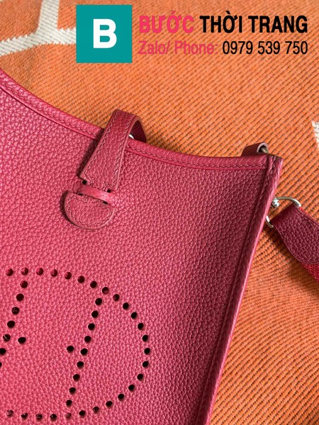 Túi xách Hermes Evelyne mini bag siêu cấp da togo màu red-violet size 17cm