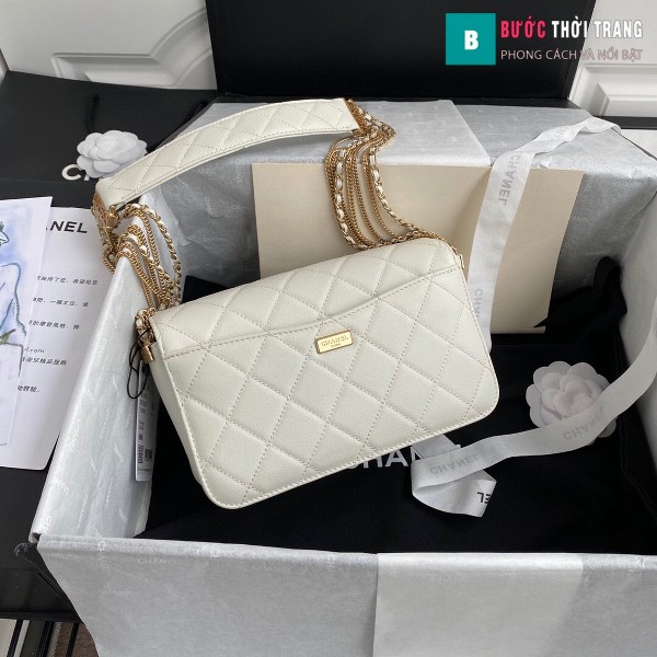 Túi xách Chanel Woke Classic Fap siêu cấp màu trắng da cừu size 21 cm - AS2052