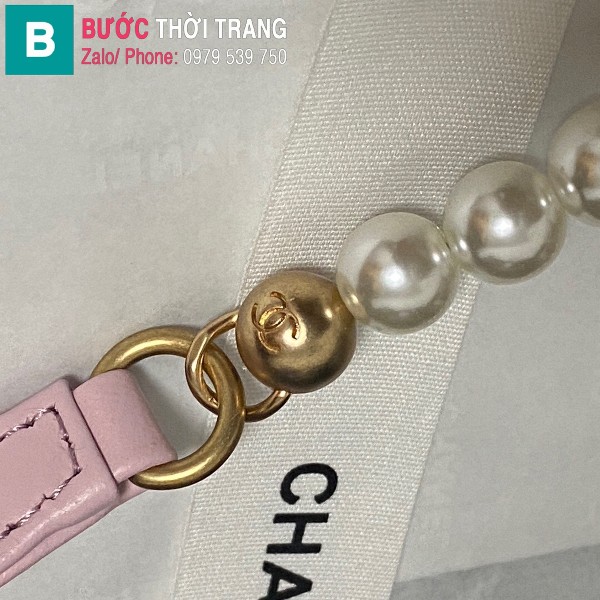 Túi xách Chanel Mini Drawsting Bag siêu cấp da bê màu hồng size 12cm - AS2529