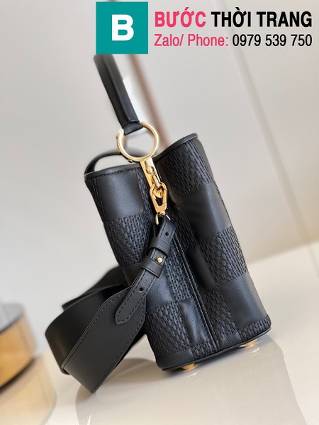 Túi xách Louis Vuitton Capucines BB siêu cấp da bê màu đen size 31.5cm - M48865