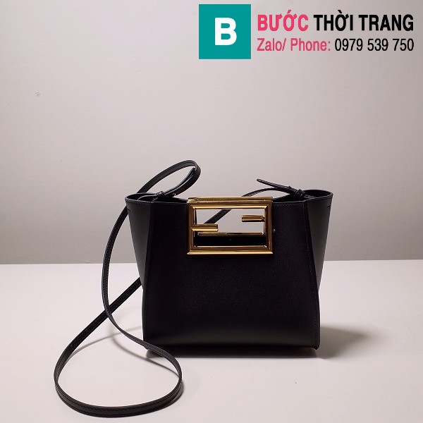 Túi xách Fendi Way tote bag siêu cấp da bê màu đen size 20cm - 5335 