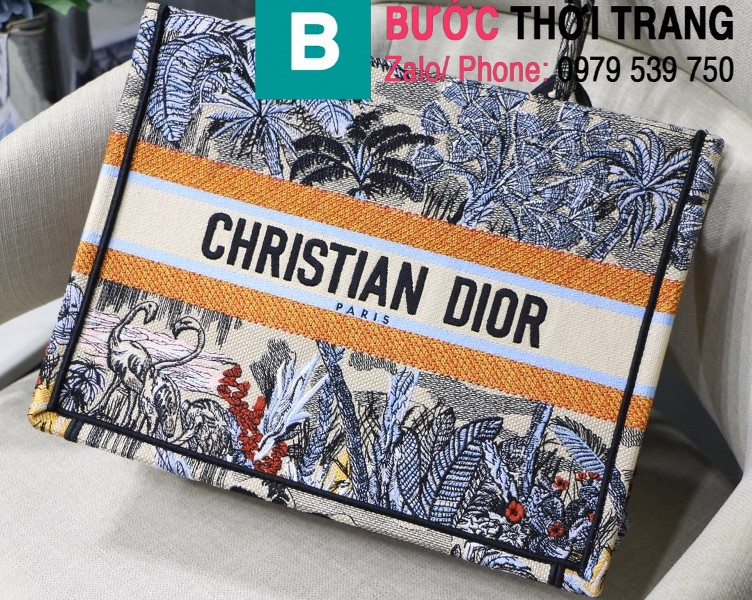 Túi xách Dior Book Tote siêu cấp chất liệu vải casvan màu 8 size 36.5cm - M1286 