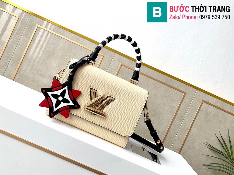 Túi xách Louis Vuitton Crafty Twist MM siêu cấp màu trắng size 23 cm - M56780