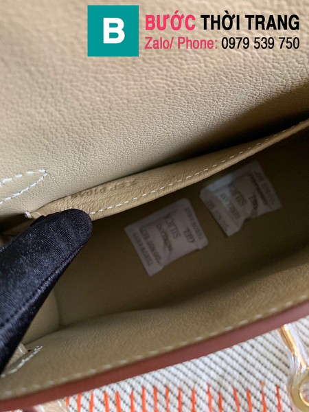  Túi xách Hermes Kelly mini siêu cấp da epsom màu xám size 19.5cm 