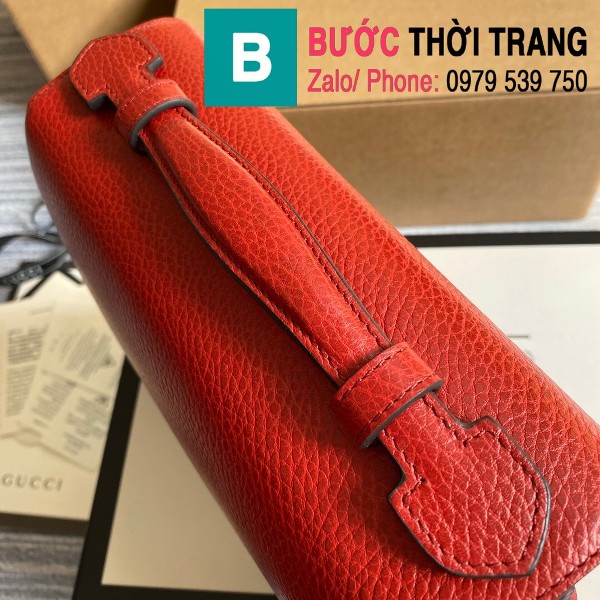 Túi xách Gucci Interlocking Leather Chain Crossbody Bag siêu cấp màu đỏ size 25cm - 510302