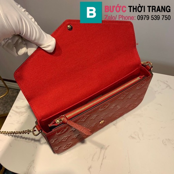 Túi LV Louis Vuitton Félicie Pochette siêu cấp da Monogram màu đỏ size 21cm - M64065