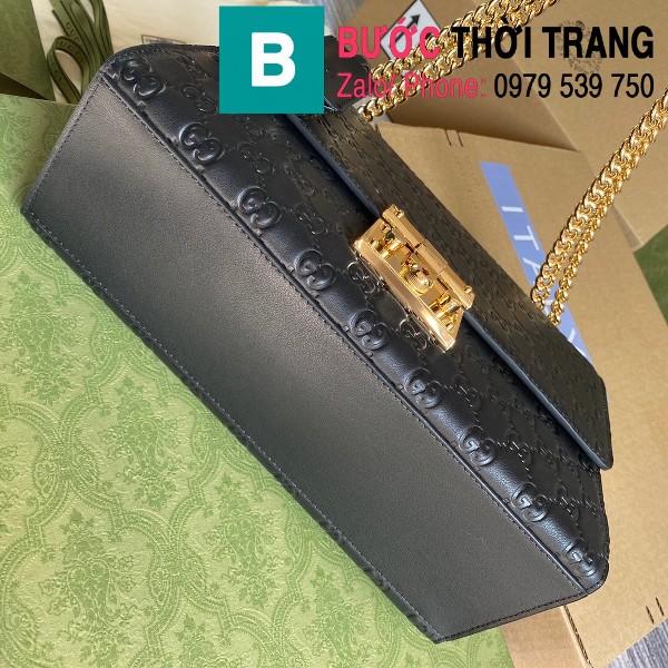 Túi xách Gucci Tian Padlock Shoulder bag siêu cấp màu đen size 30cm - 409486
