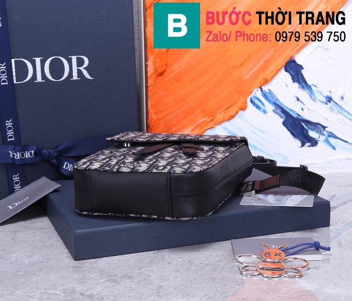 Túi đeo chéo Dior Oblique Bag siêu cấp vải casvan màu 1 size 16cm - CD93306