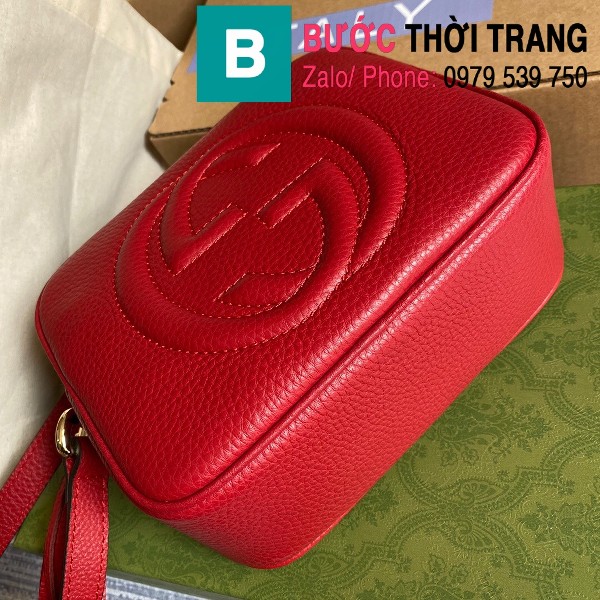 Túi xách Gucci Soho Small Leather Disco bag siêu cấp da bê màu đỏ size 22cm - 308364 