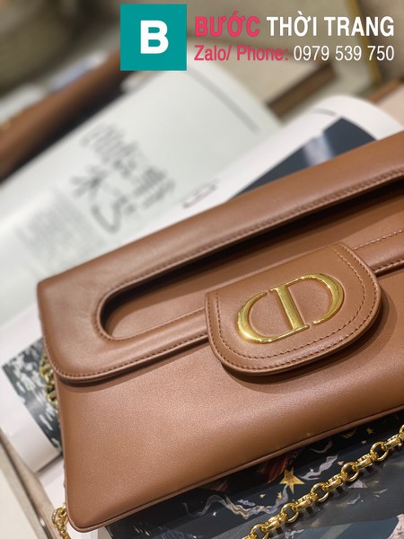 Túi xách Dior Small Diordouble Bag siêu cấp da bê màu nâu size 22cm - 6842
