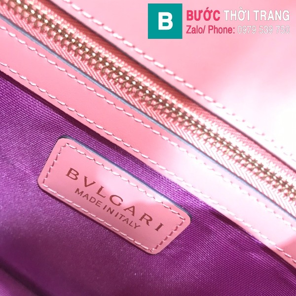 Túi Bvlgari Serventi Forever shoulder bag siêu cấp da bê màu hồng đào size 28cm - 35106