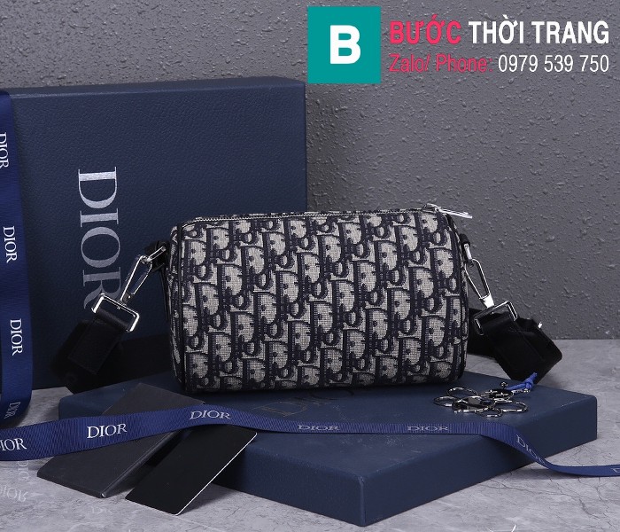 Túi xách Dior Roller Oblique Messenger Bag siêu cấp vải casvan màu 3 size 21.3cm - 93304 