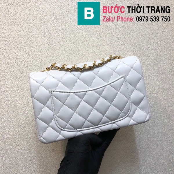 Túi xách Chanel Classic Flap Bag 1116 siêu cấp da bê màu trắng size 20 cm