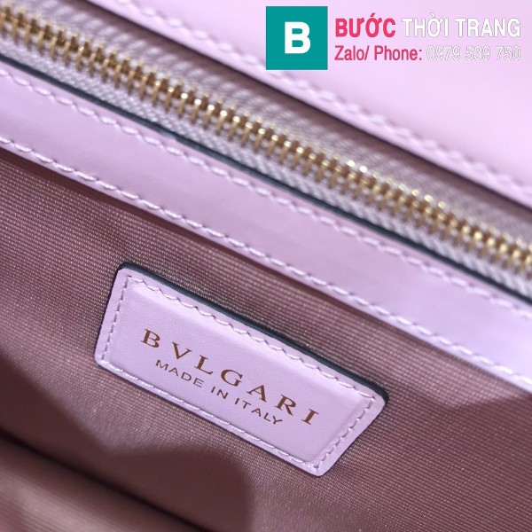 Túi Bvlgari Serventi Forever shoulder bag siêu cấp da bê màu hồng nhạt size 28cm - 35106 