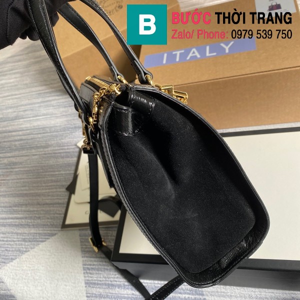 Túi xách Gucci Ophidia small GG tote bag siêu cấp da lộn màu đen size 25 cm - 547551