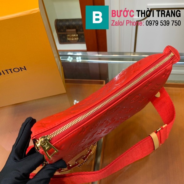Túi xách LV Louis Vuitton Coussin siêu cấp da bê màu đỏ size 26cm - M57790