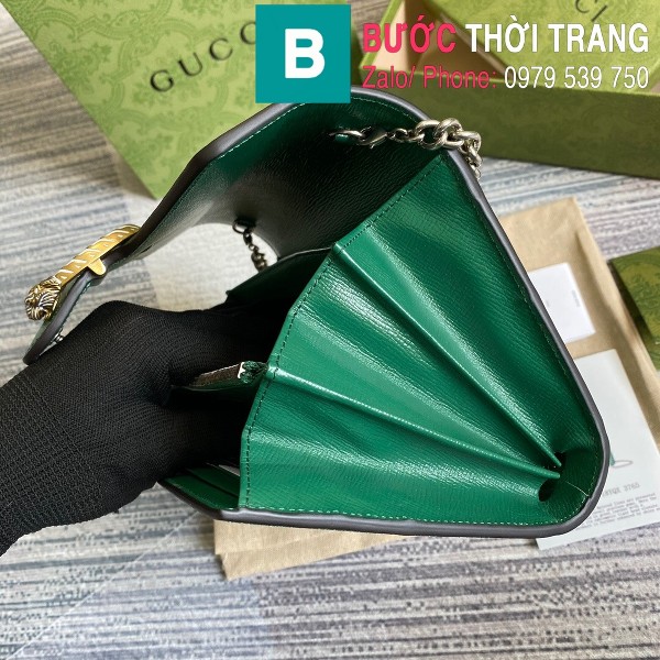 Túi xách Gucci Dionysus mini leather chain Bag siêu cấp da bê màu xanh lá size 20cm - 401231