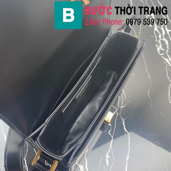 Túi xách YSL Solferino Box siêu cấp da bê màu đen size 23cm - 634305 