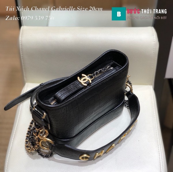 Túi xách Chanel Gabrielle siêu cấp size 20cm màu đen - A08022