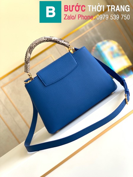 Túi xách LV Louis Vuitton Capucines Bag siêu cấp da bê màu xanh đậm size 31cm - M97980