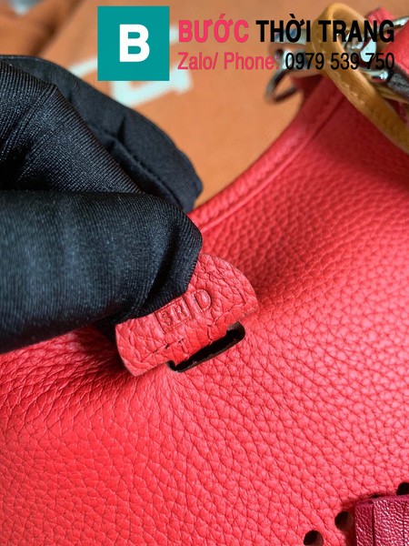Túi xách Hermes Evelyne mini bag siêu cấp da togo màu đỏ size 17cm