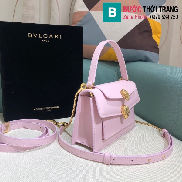 Túi xách Bvlgari Alexander Wang siêu cấp da bê màu hồng size 18.5cm 