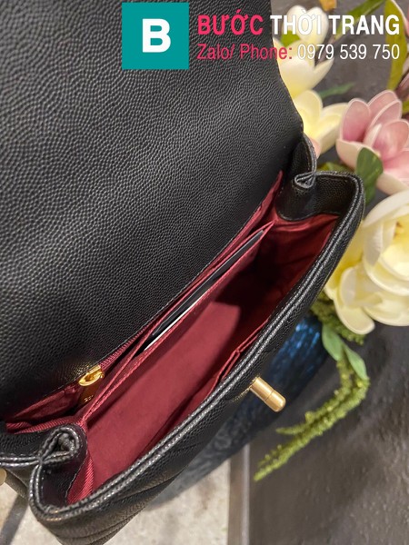 Túi xách Chanel Coco Handle Small siêu cấp da bê vân v màu đen size 24 cm - A92990 