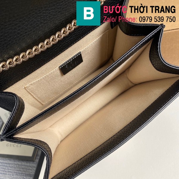 Túi đeo vai Gucci Interlocking G Chain siêu cấp màu đen size 20 cm - 510304 