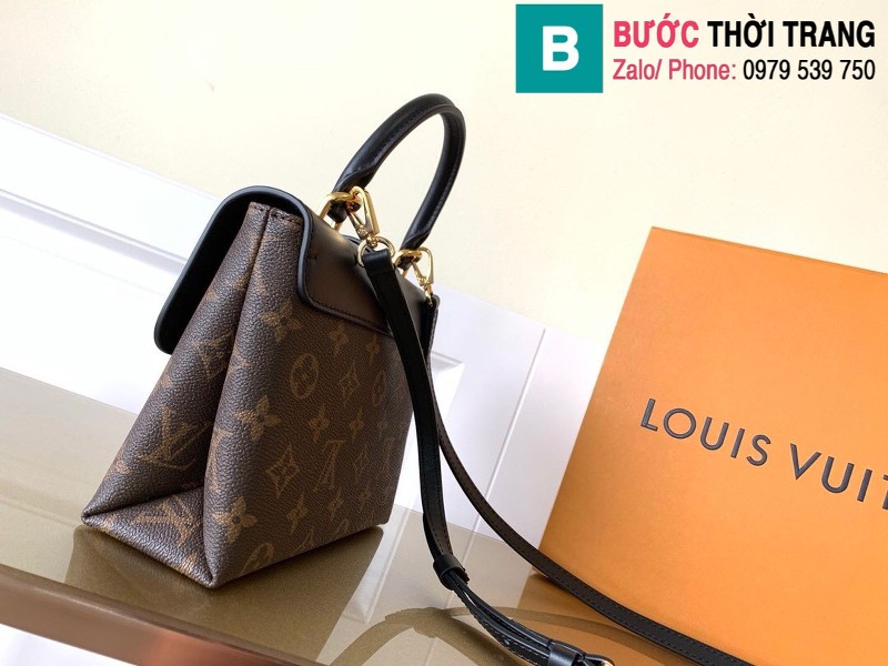 Túi xách Louis Vuitton Locky BB siêu cấp da bò màu đen size 20 cm - M44141