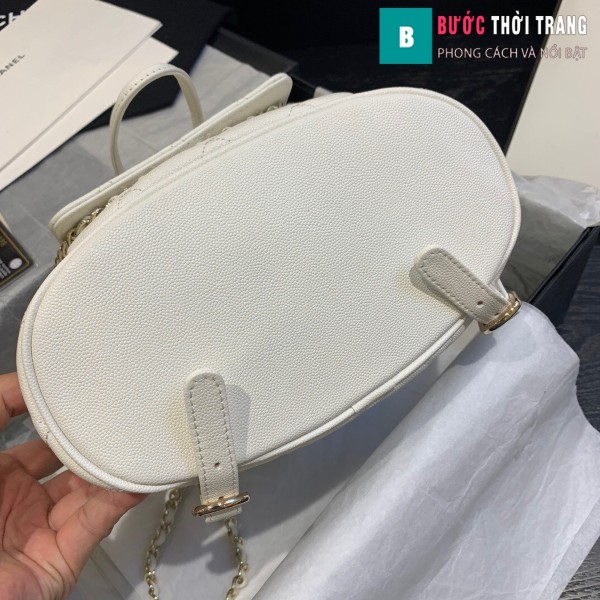 Túi xách Chanel duma backpack màu trắng size 21.5 cm - AS 1371