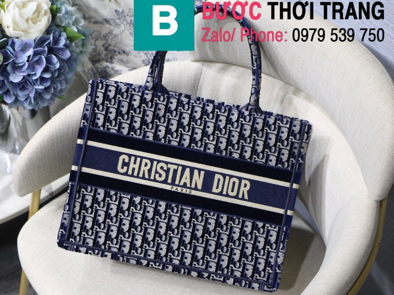 Túi xách Dior Book Tote siêu cấp chất liệu vải casvan màu 2 size 36.5cm - M1286