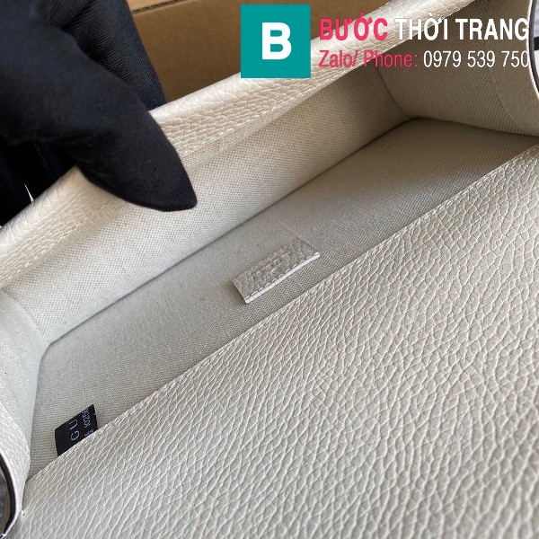 Túi xách Gucci Dionysus siêu cấp small da trơn khóa đầu rồng màu trắng size 25 cm - 499623 