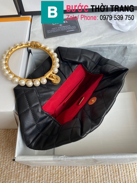 Túi xách Chanel clutch siêu cấp da cừu màu đen size 30cm - AS2609