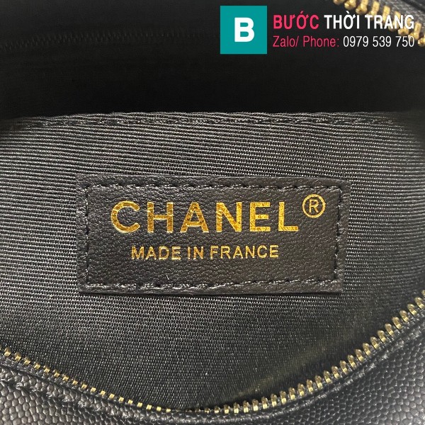 Túi đeo chéo Chanel siêu cấp da bê màu đen size 18cm - AS2854 